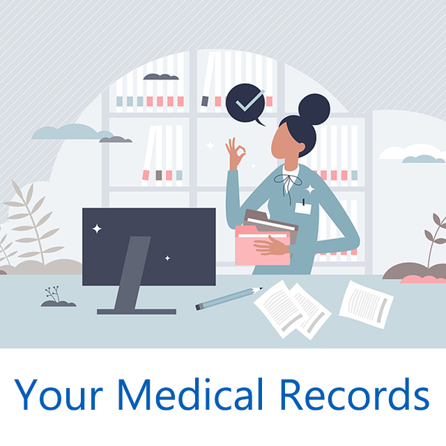 vector image of receptionist in office