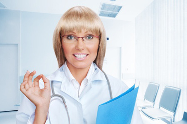 practice nurse with patient