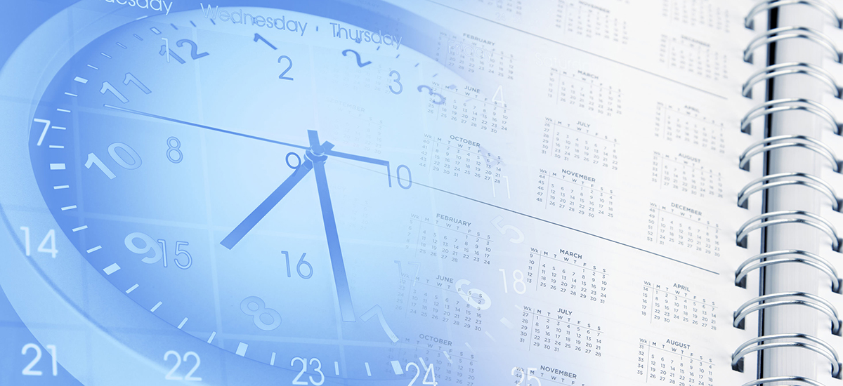 vector clock face and overlay of calender